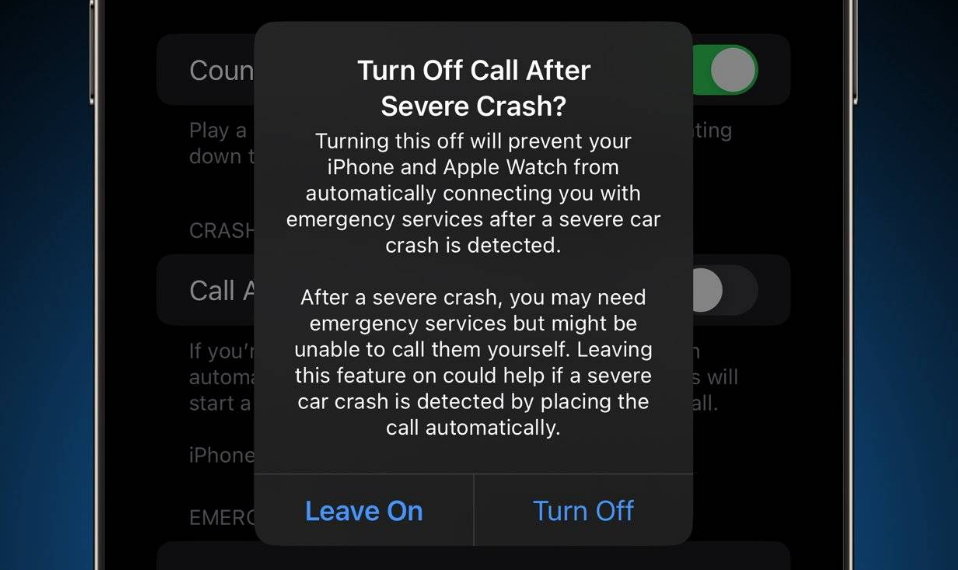 平乐苹果14维修分享 iPhone 14 和 Apple Watch 上关闭崩溃检测 